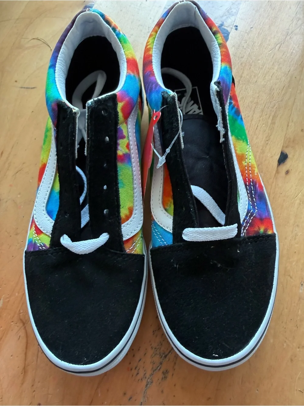Vans Kids Tie-Dye Skate Shoes - Black & Rainbow 3.5